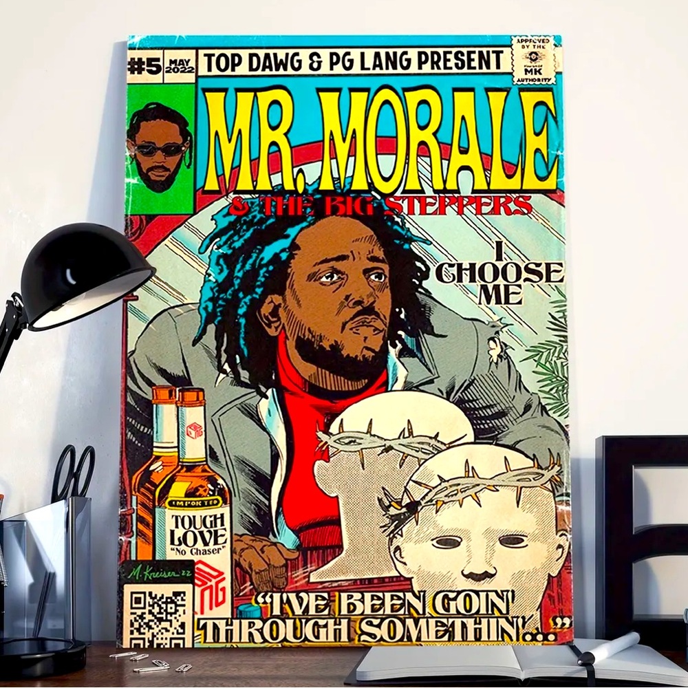 Kendrick Lamar "Mr. Morale" Canvas Print - Comic Book Album Wall Art